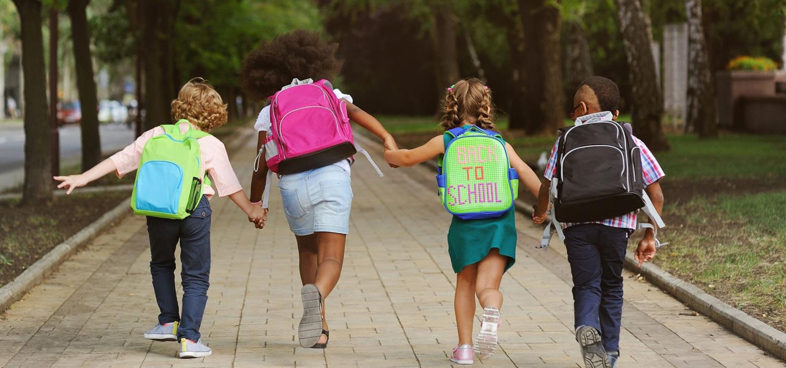 Kids with backpacks